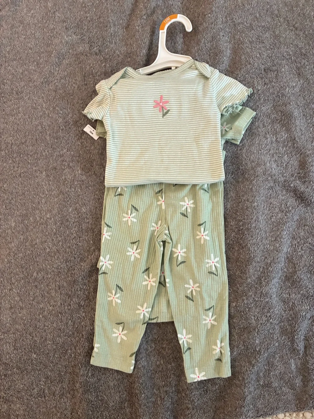 Carter's Sage Green Floral 3piece set